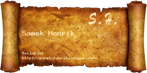 Samek Henrik névjegykártya